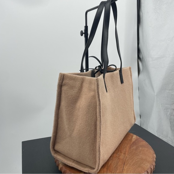 Kate Spade Washington Square Mega Sam Tote beige tan black wool - Picture 5 of 16